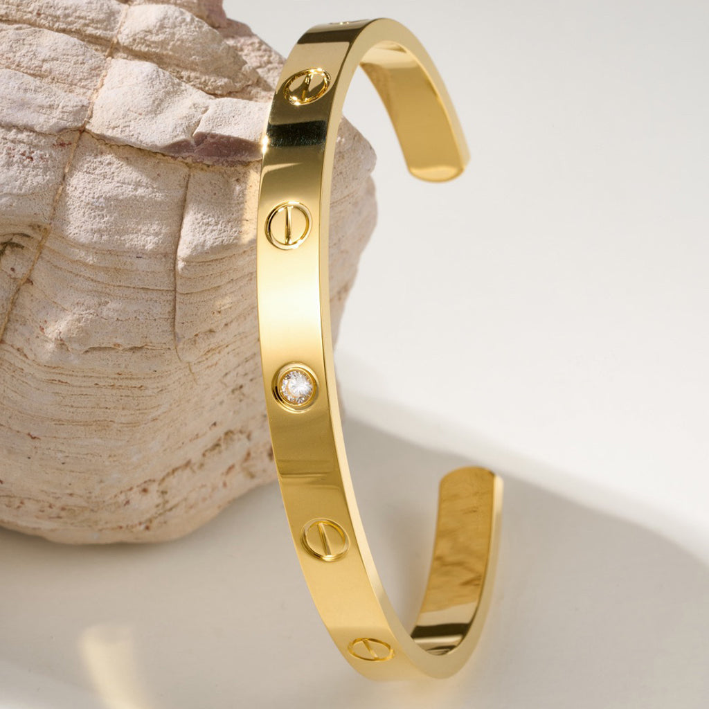 [Amore]LOVE BRACELET 6.1MM 1 DIAMOND OPEN CUFF