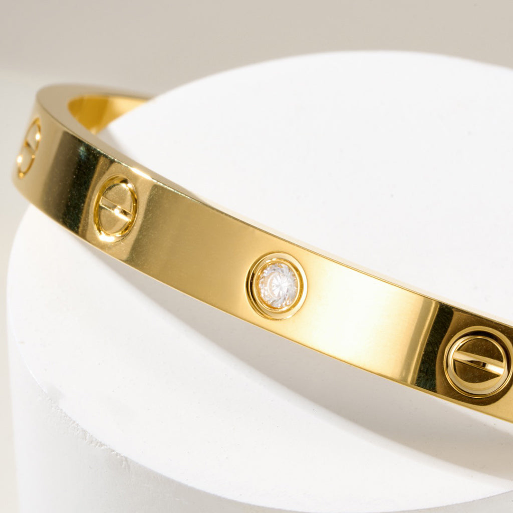 [Amore]LOVE BRACELET 6.1MM 1 DIAMOND OPEN CUFF