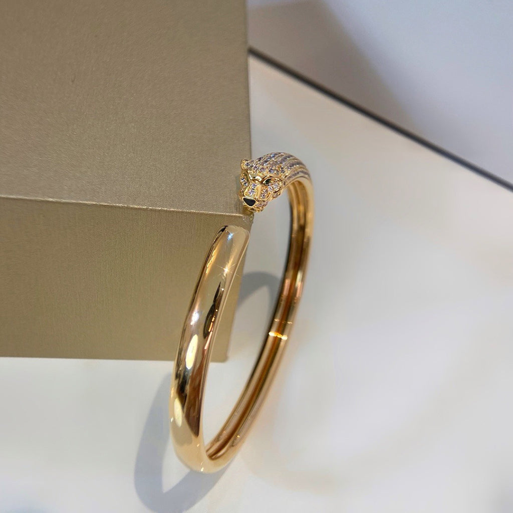 [Amore]PANTHERE HALF DIAMOND OPEN BRACELET