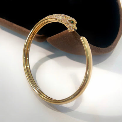 [Amore]PANTHERE HALF DIAMOND OPEN BRACELET