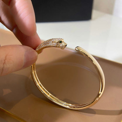 [Amore]PANTHERE HALF DIAMOND OPEN BRACELET