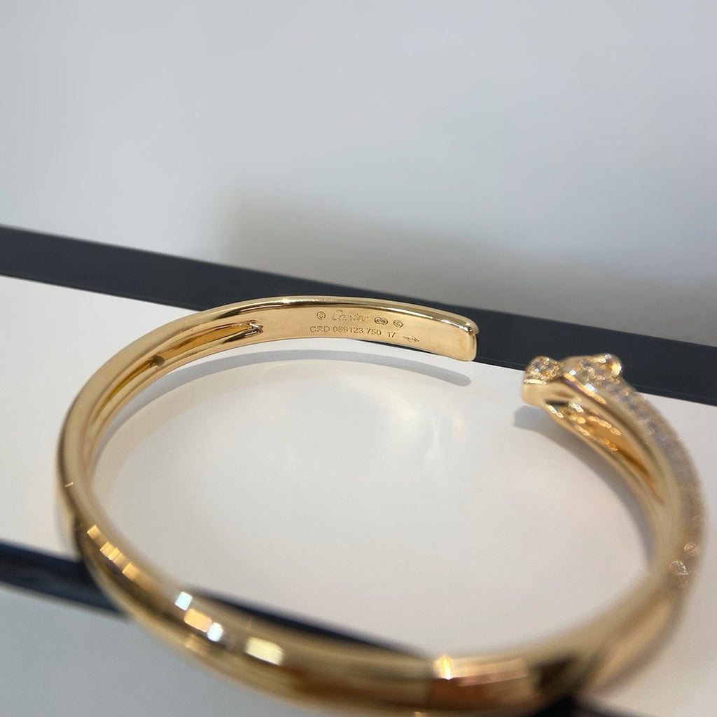 [Amore]PANTHERE HALF DIAMOND OPEN BRACELET