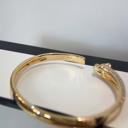 [Amore]PANTHERE HALF DIAMOND OPEN BRACELET