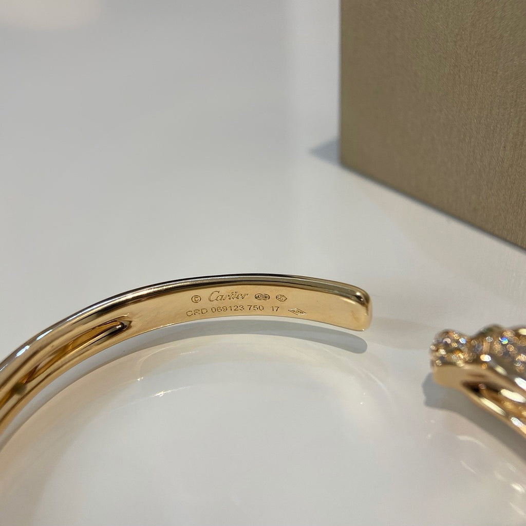 [Amore]PANTHERE HALF DIAMOND OPEN BRACELET