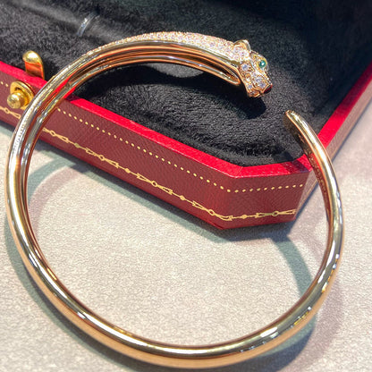 [Amore]PANTHERE HALF DIAMOND OPEN BRACELET