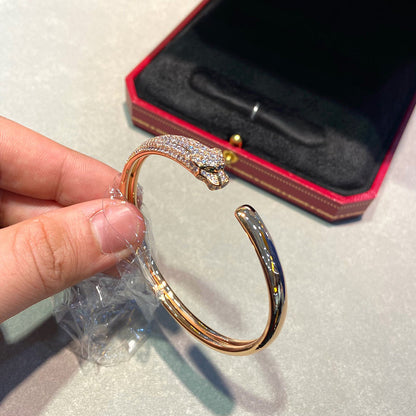 [Amore]PANTHERE HALF DIAMOND OPEN BRACELET