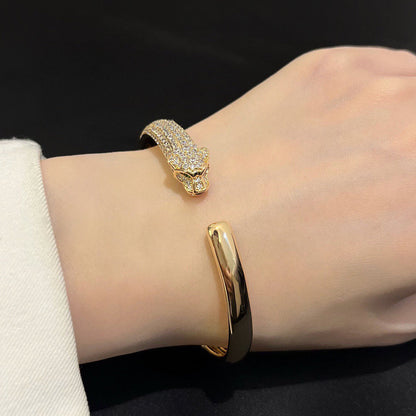 [Amore]PANTHERE HALF DIAMOND OPEN BRACELET