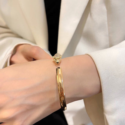 [Amore]PANTHERE HALF DIAMOND OPEN BRACELET