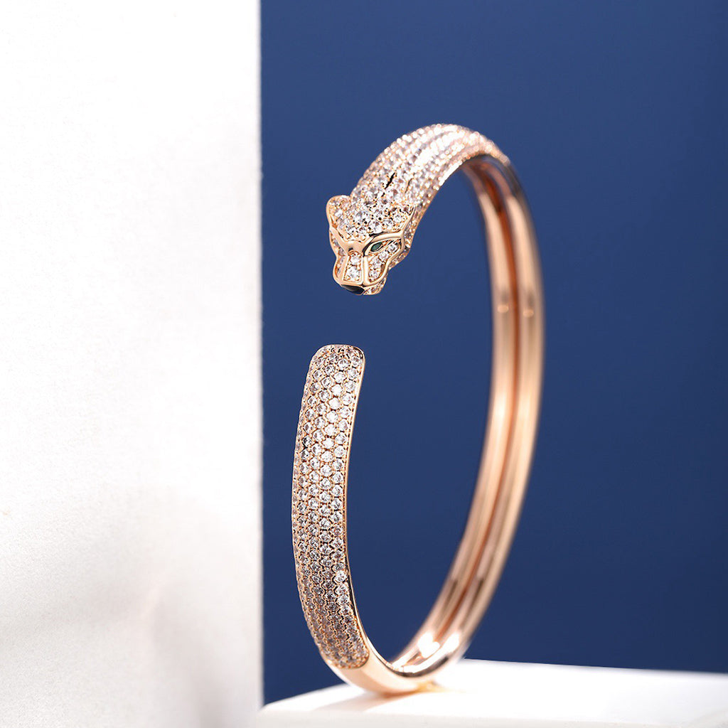 [Amore]PANTHERE FULL DIAMOND OPEN BRACELET