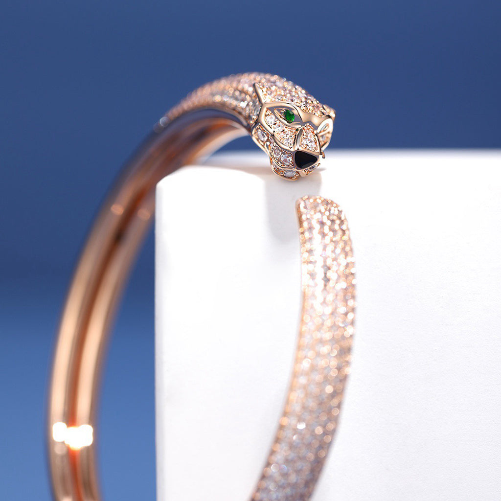 [Amore]PANTHERE FULL DIAMOND OPEN BRACELET