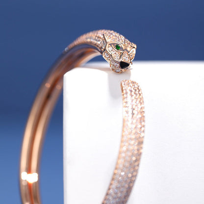 [Amore]PANTHERE FULL DIAMOND OPEN BRACELET