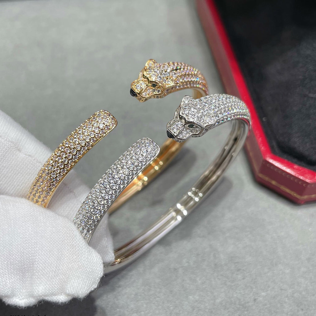 [Amore]PANTHERE FULL DIAMOND OPEN BRACELET