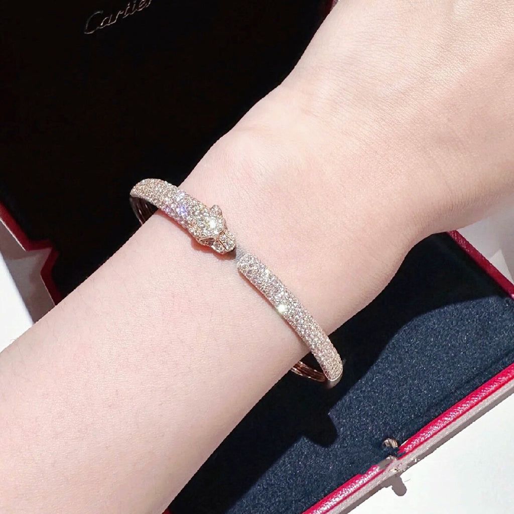 [Amore]PANTHERE FULL DIAMOND OPEN BRACELET