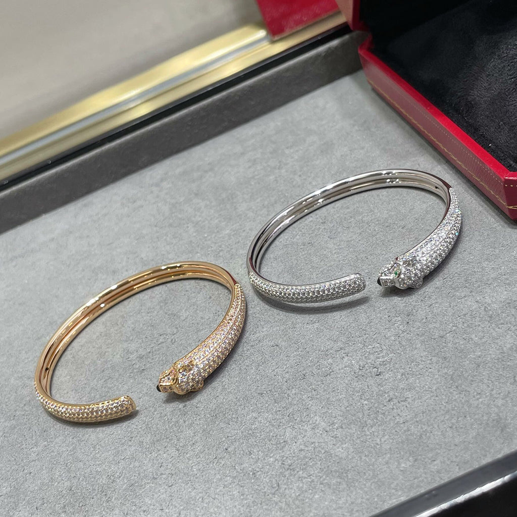 [Amore]PANTHERE FULL DIAMOND OPEN BRACELET