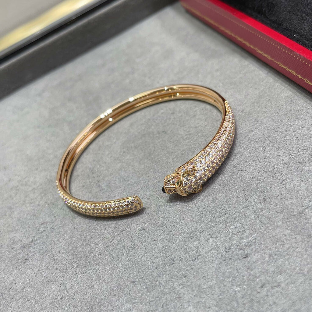 [Amore]PANTHERE FULL DIAMOND OPEN BRACELET