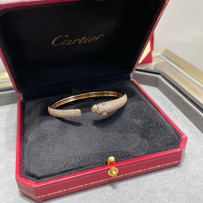 [Amore]PANTHERE FULL DIAMOND OPEN BRACELET