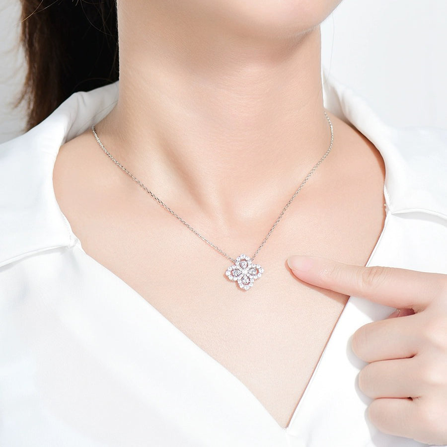 [Amore]LOOP NECKLACE FULL MOTIF DIAMOND 16MM MULTIPLE COLORS