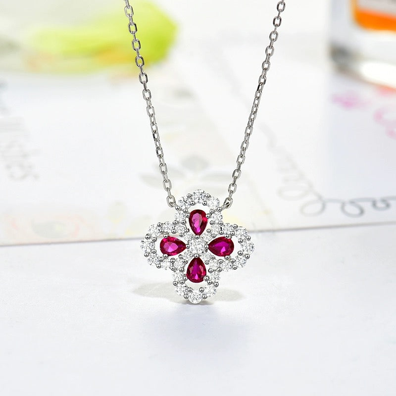 [Amore]LOOP NECKLACE FULL MOTIF DIAMOND 16MM MULTIPLE COLORS