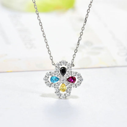 [Amore]LOOP NECKLACE FULL MOTIF DIAMOND 16MM MULTIPLE COLORS