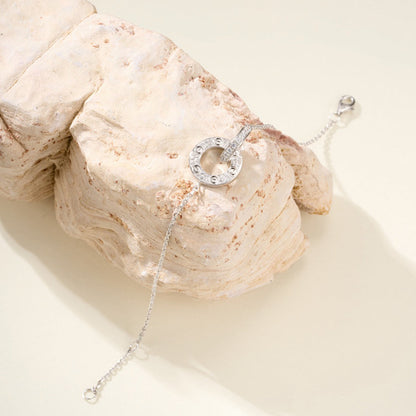 [Amore]LOVE DOUBLE RING FULL DIAMOND BRACELET