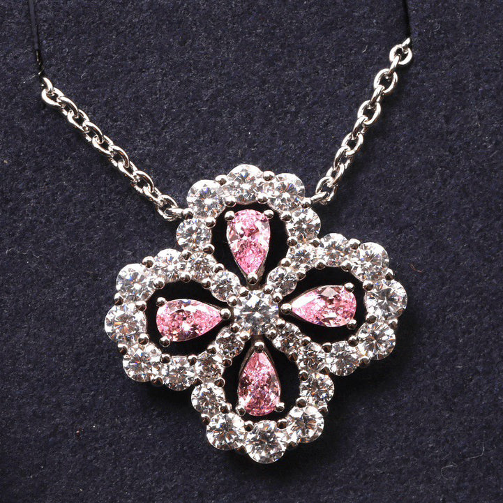 [Amore]LOOP NECKLACE FULL MOTIF DIAMOND 16MM MULTIPLE COLORS