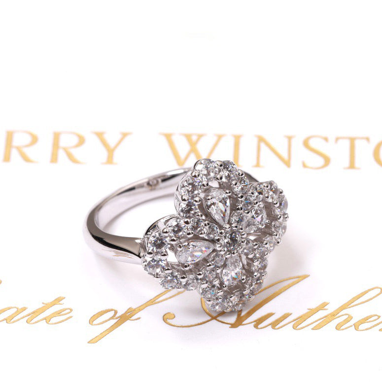 [Amore]LOOP RING FULL MOTIF DIAMOND 16MM SILVE