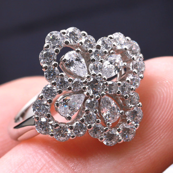 [Amore]LOOP RING FULL MOTIF DIAMOND 16MM SILVE