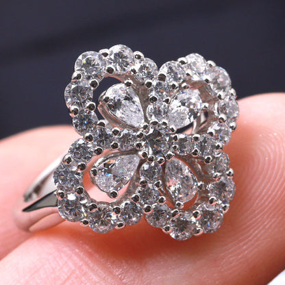 [Amore]LOOP RING FULL MOTIF DIAMOND 16MM SILVE