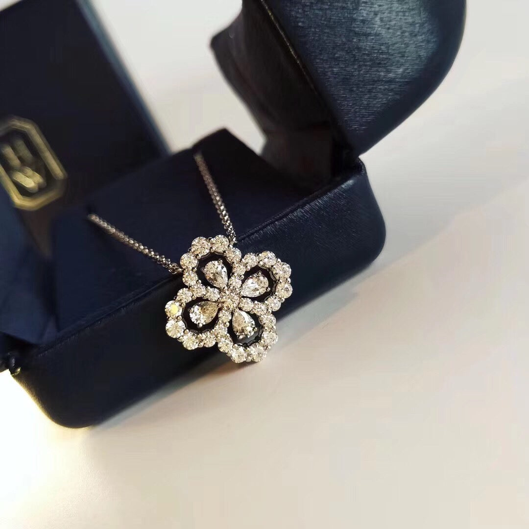[Amore]LOOP NECKLACE FULL MOTIF DIAMOND 16MM MULTIPLE COLORS
