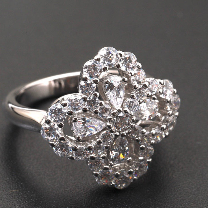[Amore]LOOP RING FULL MOTIF DIAMOND 16MM SILVE