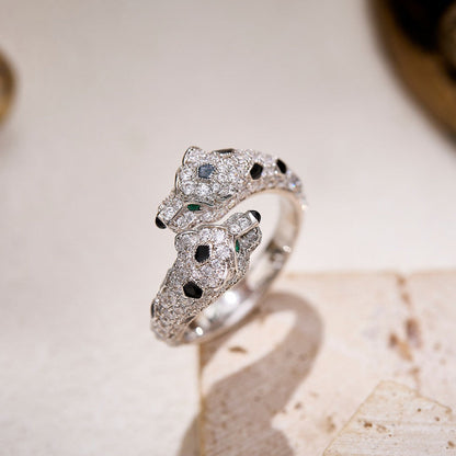 [Amore]PANTHERE DOUBLE HEADED FULL DIAMOND  RING