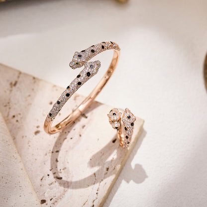 [Amore]PANTHERE DOUBLE HEADED FULL DIAMOND  RING