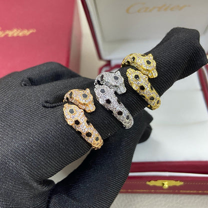 [Amore]PANTHERE DOUBLE HEADED FULL DIAMOND  RING