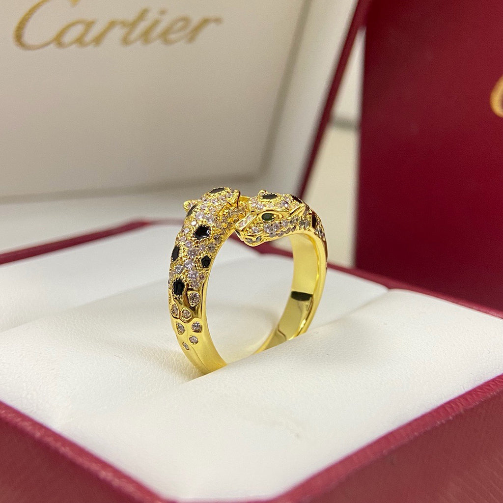 [Amore]PANTHERE DOUBLE HEADED FULL DIAMOND  RING
