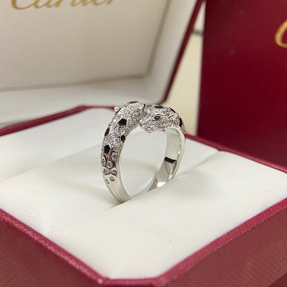 [Amore]PANTHERE DOUBLE HEADED FULL DIAMOND  RING