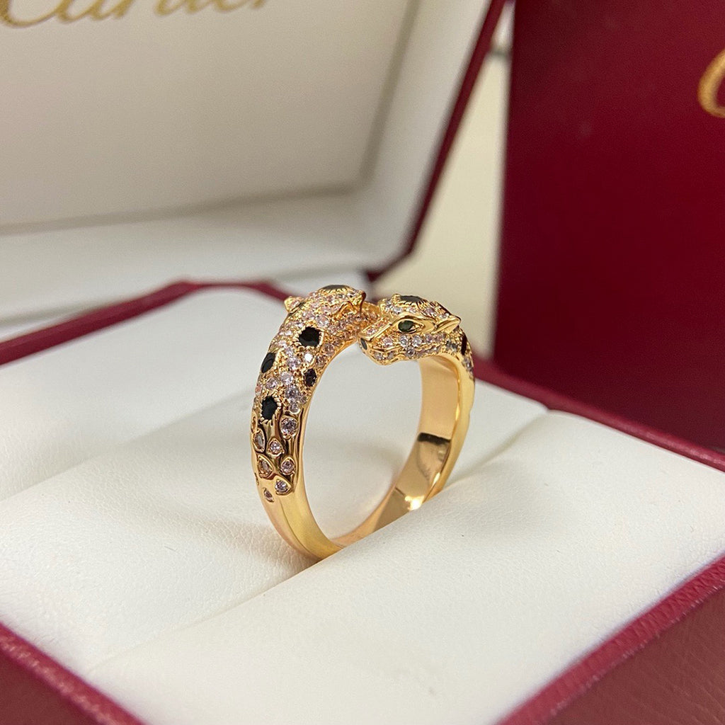 [Amore]PANTHERE DOUBLE HEADED FULL DIAMOND  RING