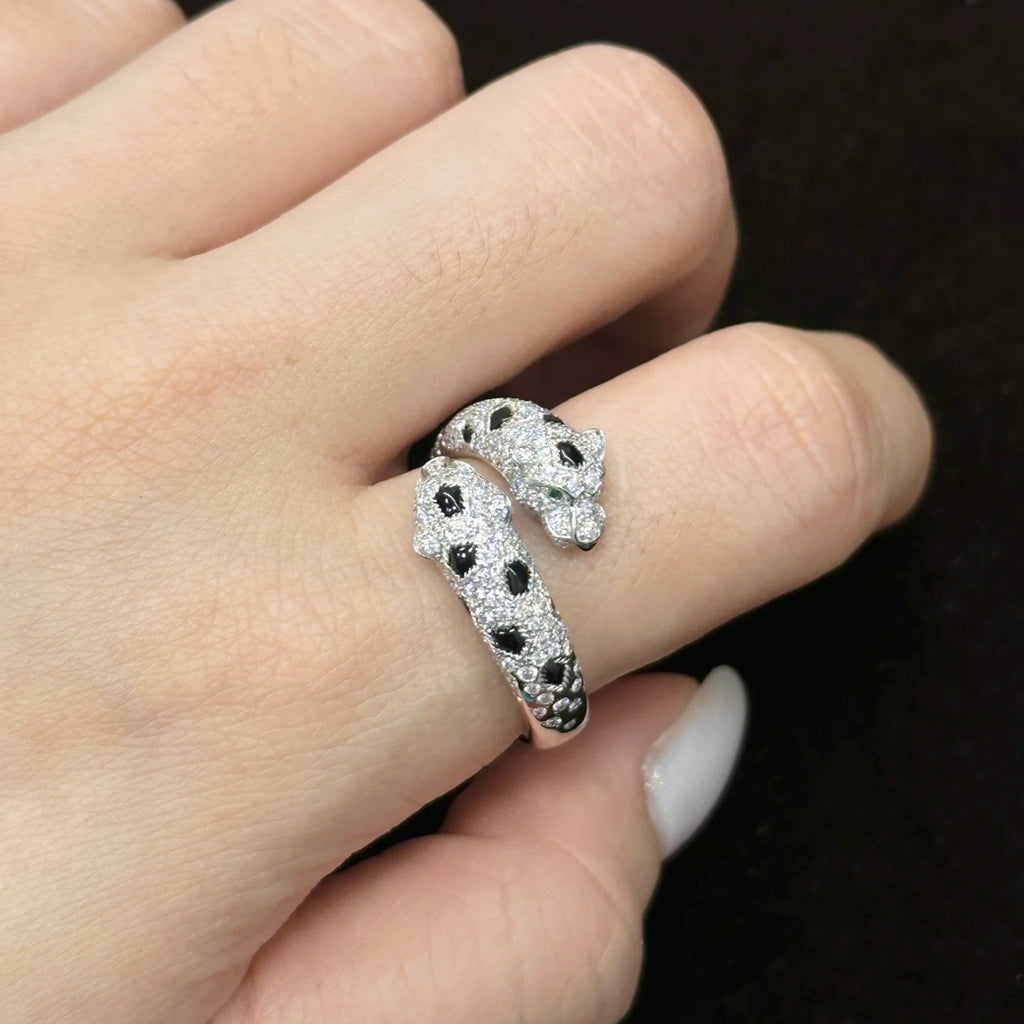 [Amore]PANTHERE DOUBLE HEADED FULL DIAMOND  RING