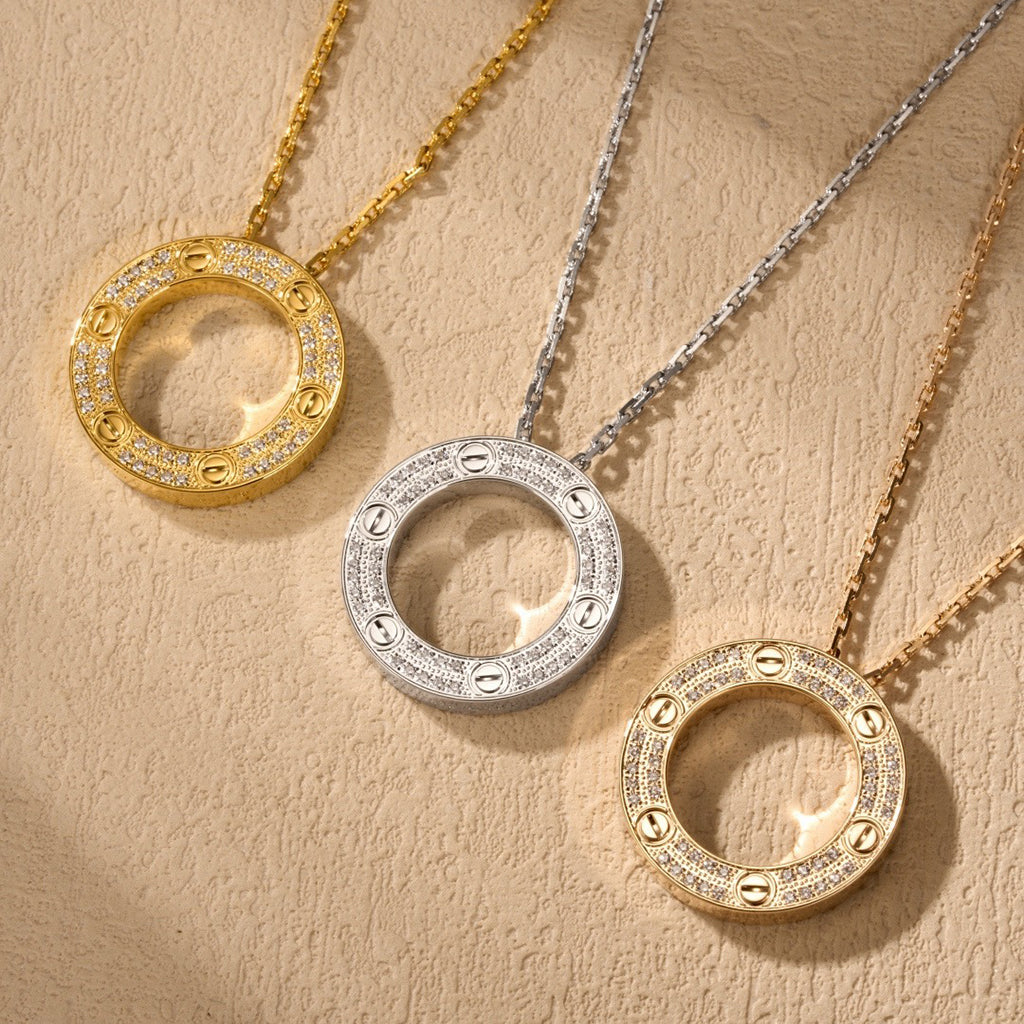 [Amore]LOVE NECKLACE 16MM  FULL DIAMOND