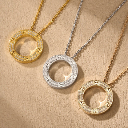 [Amore]LOVE NECKLACE 16MM  FULL DIAMOND