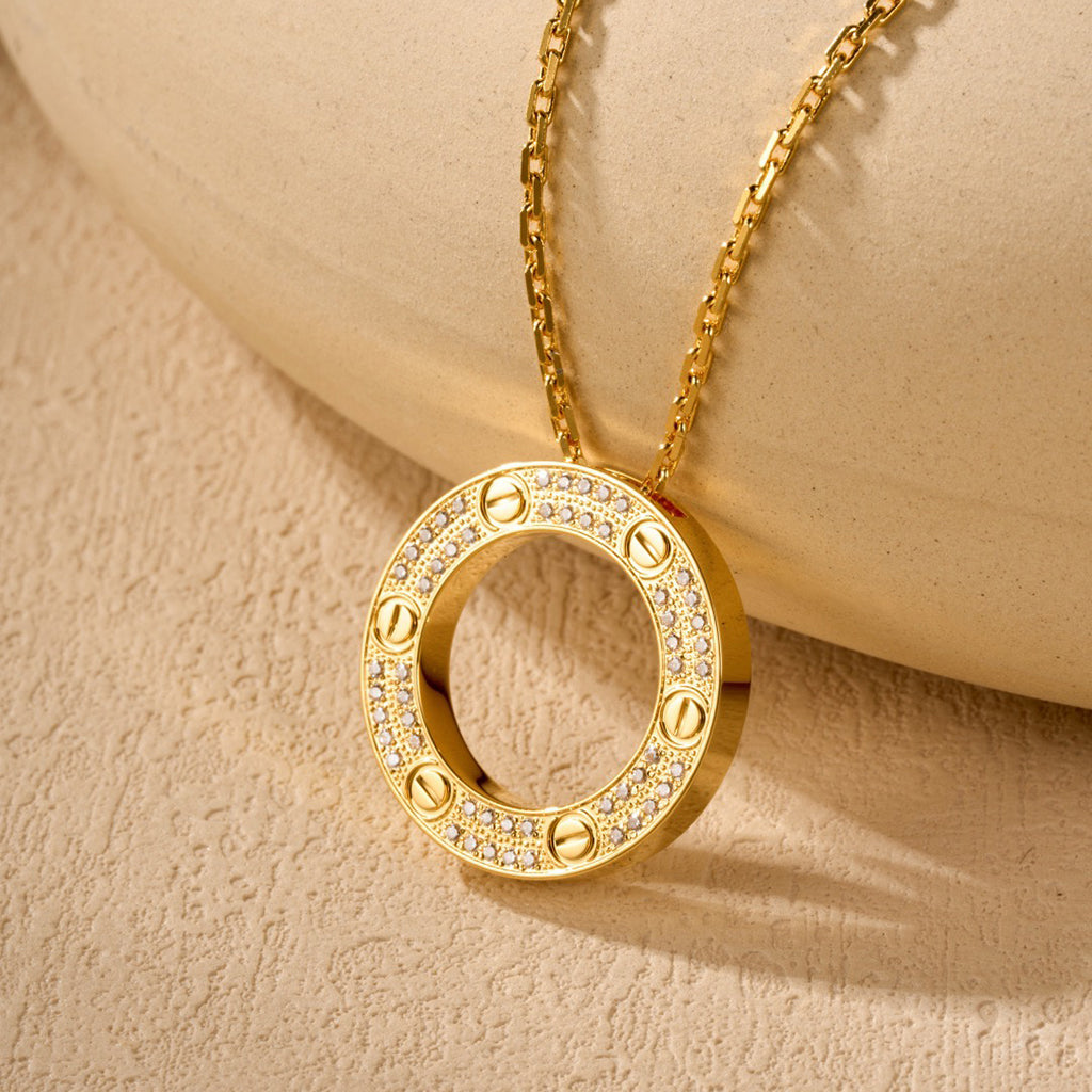 [Amore]LOVE NECKLACE 16MM  FULL DIAMOND