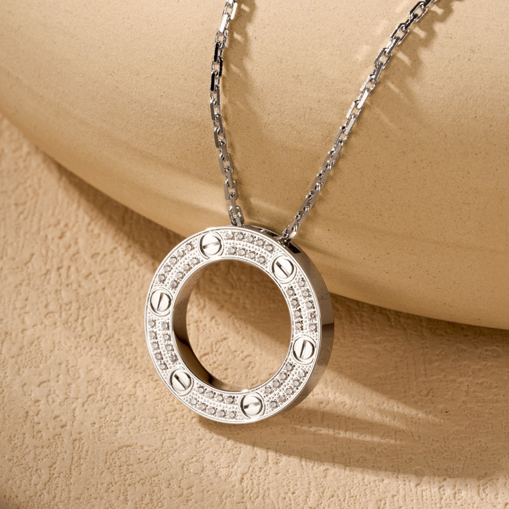 [Amore]LOVE NECKLACE 16MM  FULL DIAMOND