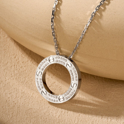 [Amore]LOVE NECKLACE 16MM  FULL DIAMOND