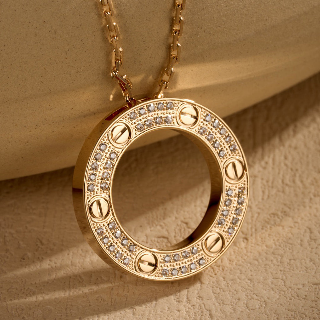 [Amore]LOVE NECKLACE 16MM  FULL DIAMOND