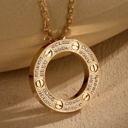 [Amore]LOVE NECKLACE 16MM  FULL DIAMOND