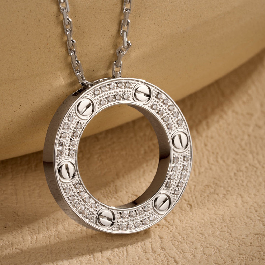 [Amore]LOVE NECKLACE 16MM  FULL DIAMOND
