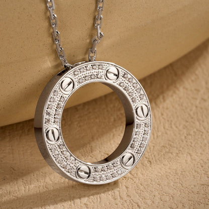 [Amore]LOVE NECKLACE 16MM  FULL DIAMOND