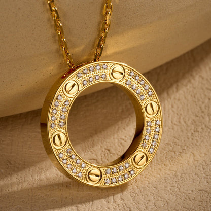 [Amore]LOVE NECKLACE 16MM  FULL DIAMOND