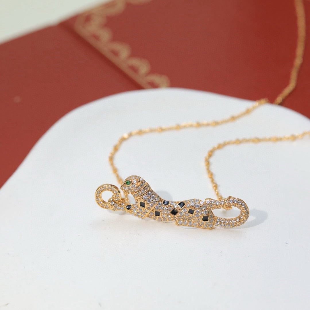 [Amore]PANTHERE PAVED DIAMOND NECKLACE