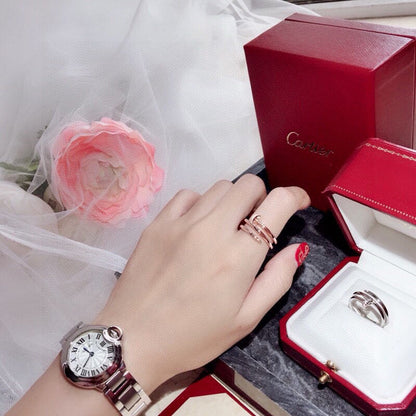 [Amore]JUSTE RING 4.8MM HALF DIAMOND