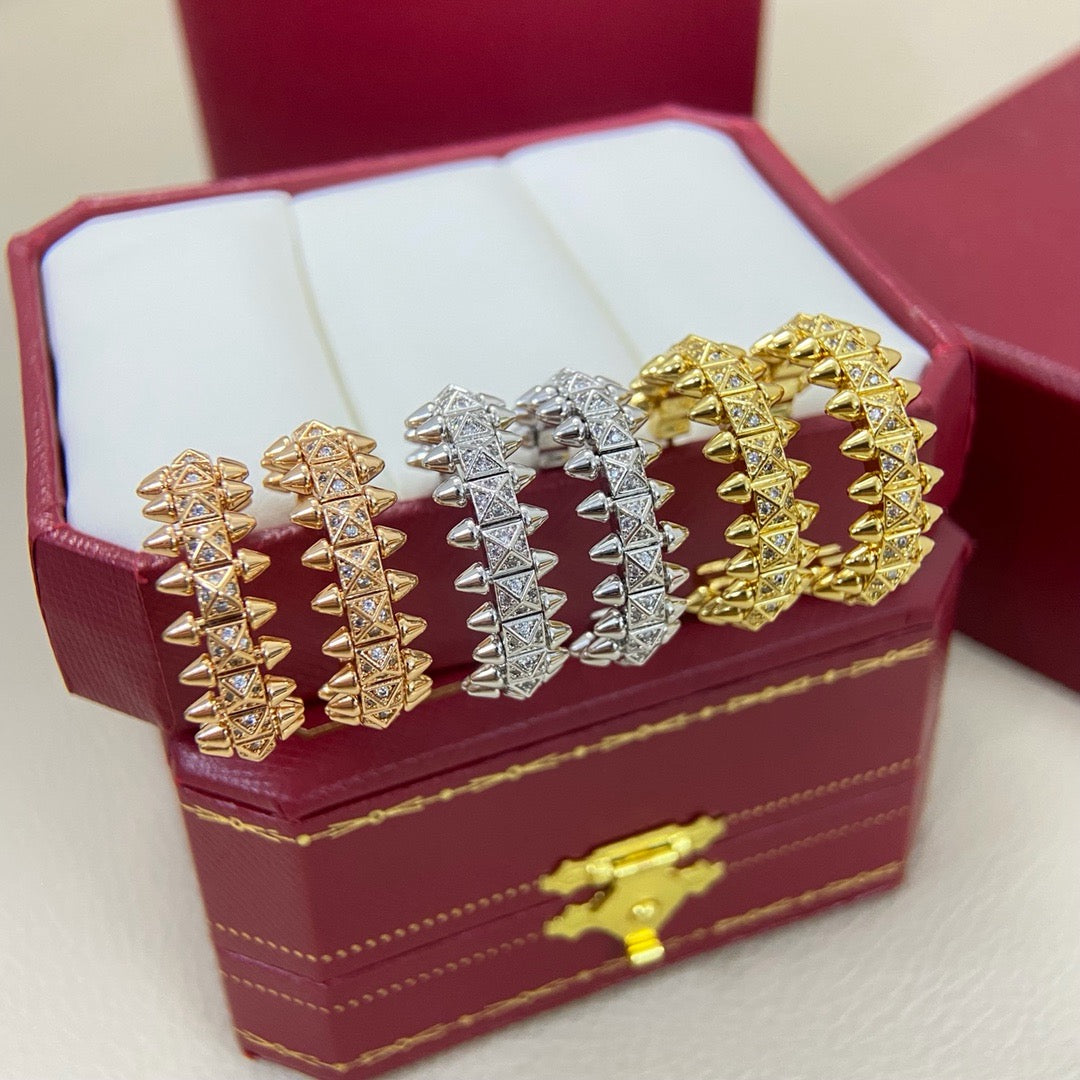 [Amore]CLASH 6.4MM FULL DIAMOND SMALL EARRINGS
